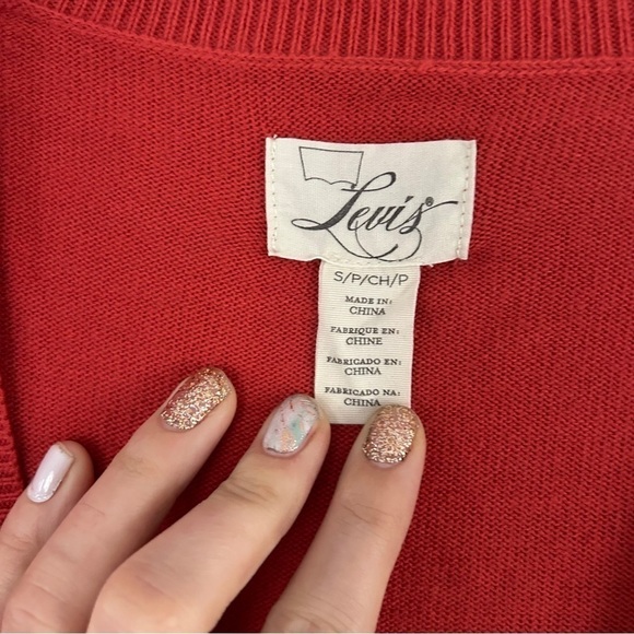Levi’s Orange Lightweight Cardigan Casual Small - Picture 2 of 6